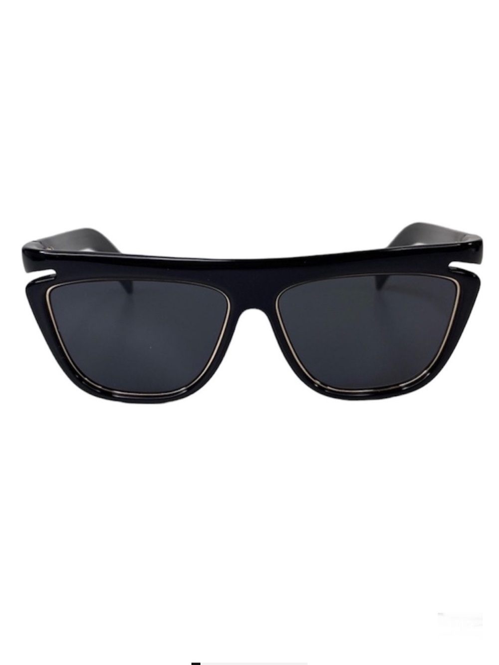 FENDI Metal Trim D Frame Sunglasses NEW Black Style FF 0384/S Rare